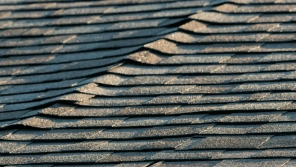 Lifted and deteriorating shingles showing early roof damage in Rochester MN