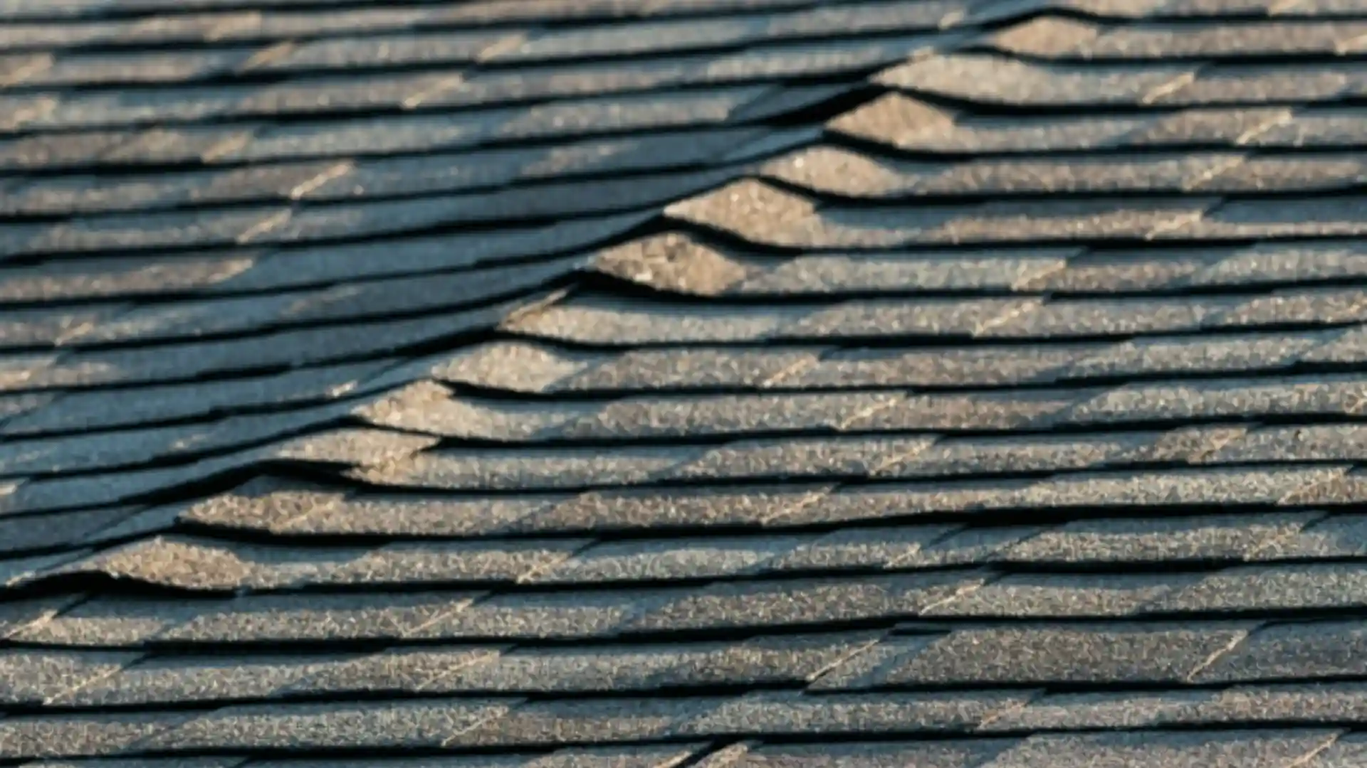 Lifted and deteriorating shingles showing early roof damage in Rochester MN