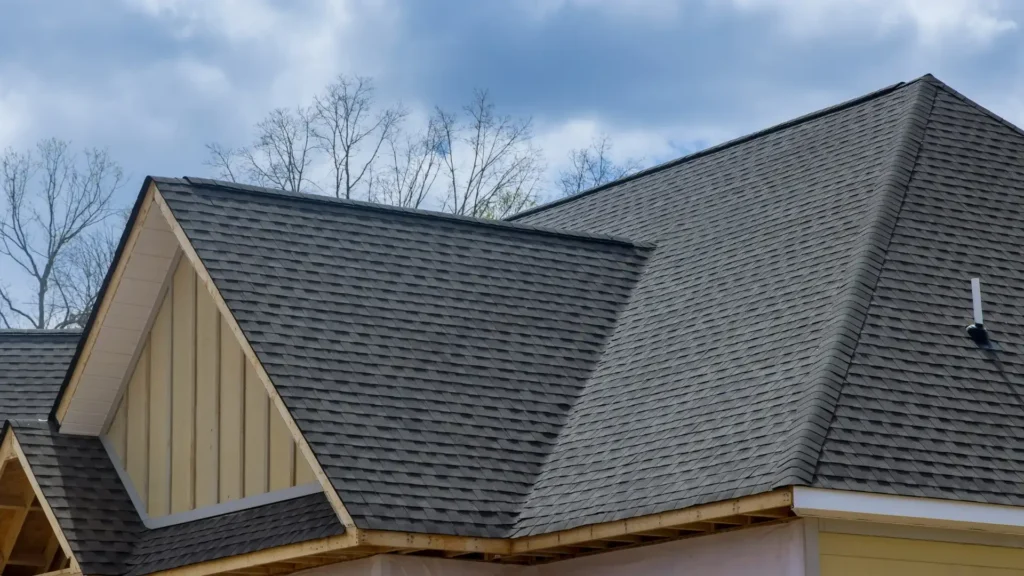 Newly installed shingle roof backed by warranty protection
